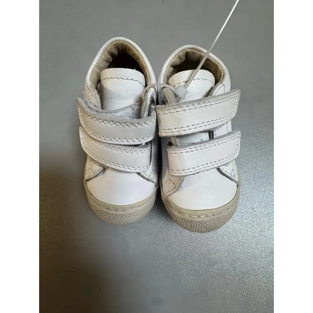 Naturino Cocoon VL White Leather Baby Shoes Size 2 US